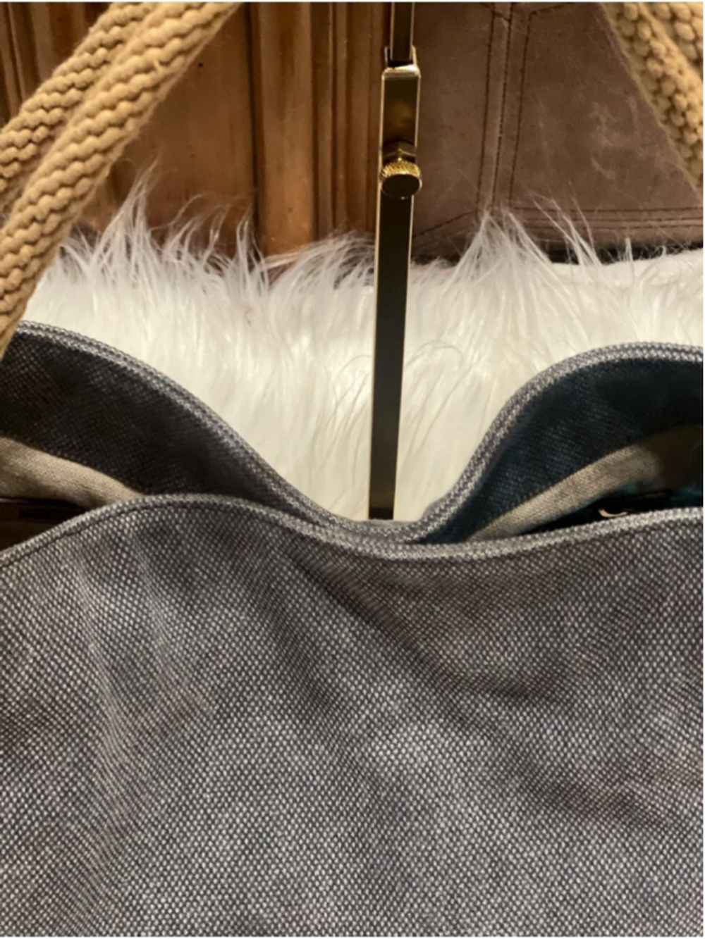 Michael Kors Denim-Style Rope in Light Blue with Gold Accents tote bag - Picture 10 of 13
